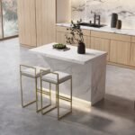 1270mm Japandi Kitchen lsland Wooden Storage Kitchen Cabinet with Light