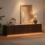 Aura 2130mm Mid-Century Modern Ash Wood Slatted - Image 4