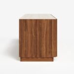 Aura 2130mm Mid-Century Modern Ash Wood Slatted