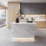 1270mm Japandi Kitchen lsland Wooden Storage Kitchen Cabinet with Light - Image 3