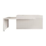 Extendable Kitchen lsland Marble Pattern Top with Doors & Drawers Modern