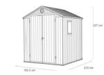 Pro Grade 6ft x 8ft Premium Plastic Double Door Garden Shed - Grey/Anthracite Wood Touch Texture - Image 10
