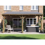 Dunster House Lean To Wooden Gazebo Canopy Kit 5M X 3M Patio Garden Shelter With Roof Shingles Leviathan - Image 2
