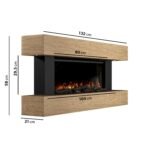Amberglo Oak Wall-Mounted Electric Smart Fire Place with Surround - Image 2
