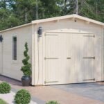 Dunster House Wooden Garage W3m x D5.5m Log Garage Workshop