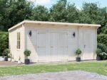Garden Workshop Log Cabin With Side Shed Storage For Tools