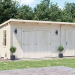 Garden Workshop Log Cabin With Side Shed Storage For Tools