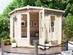 Dunster House Corner Log Cabin Summerhouse W2.5m x D2.5m