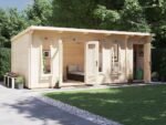 Log Cabin With Side Shed Storage W6.5m x D3m