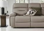 3 Seater Real Leather Cinema Recliner Sofa in Black Electric Couch with Massage - Image 2