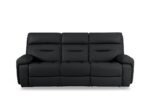 3 Seater Real Leather Cinema Recliner Sofa in Black Electric Couch with Massage