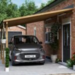 Dunster House W4m x D3m Lean To Carport Car Shelter For Side of House