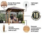 Dunster House Wooden Gazebo 2M X 2M Heavy Duty Garden Shelter Pressure Treated - Image 7