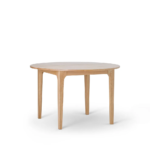 Oak Furnitureland Durham Natural Oak Round Dining Table 120cm + 4 Zola Chairs in Conway Stone Fabric with Oak leg - Image 3