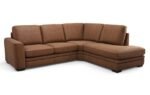 DFS Platinum Left Hand Facing Arm 4 Piece Open End Corner Devine Metallic Combination Fabric - Chocolate