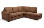 DFS Platinum Left Hand Facing Arm 4 Piece Open End Corner Devine Metallic Combination Fabric - Chocolate - Image 3