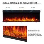 Flamme 59" Panoramic Knighton Platinum Smart Inset Media Wall Electric Fireplace - Image 5