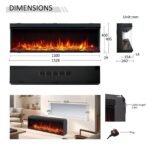 Flamme 59" Panoramic Knighton Platinum Smart Inset Media Wall Electric Fireplace - Image 4