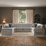 oak furnitureland Santos Fabric Sofa Modular 8 Seater U-Shape Sofa - Image 2
