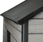 Pro Grade 6ft x 8ft Premium Plastic Double Door Garden Shed - Grey/Anthracite Wood Touch Texture - Image 7