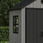 Pro Grade 6ft x 8ft Premium Plastic Double Door Garden Shed - Grey/Anthracite Wood Touch Texture - Image 5