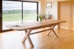 Provence 2.8m Large Double Extending Cross Leg Dining Table Oval Corners - Image 5