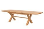 Provence 2.8m Large Double Extending Cross Leg Dining Table Oval Corners