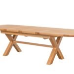 Provence 2.8m Large Double Extending Cross Leg Dining Table Oval Corners