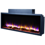 Endeavour Fires Media Wall Inset Electric Fire 3D Fuel Bed & LED Flames - Image 4