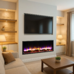 Endeavour Fires Media Wall Inset Electric Fire 3D Fuel Bed & LED Flames