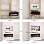 Endeavour Fires Media Wall Inset Electric Fire 3D Fuel Bed & LED Flames - Image 2