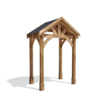 Dunster House Wooden Porch Canopy Kit 2M X 1.5M Pressure Treated Door Shelter Thunderdam Full Height 4 Post