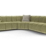Sofology Green 2 Corner 1.5 Chaise Sofa in Soft Chenille Olive