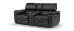 the sofa shop 2 Seat Real Leather Electric Recliner Home Cinema Theatre Sofa + LED