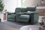 the sofa shop 2 Seat Real Leather Electric Recliner Home Cinema Theatre Sofa + LED - Image 4