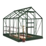 6x8 Halls Forest Green Popular Greenhouse